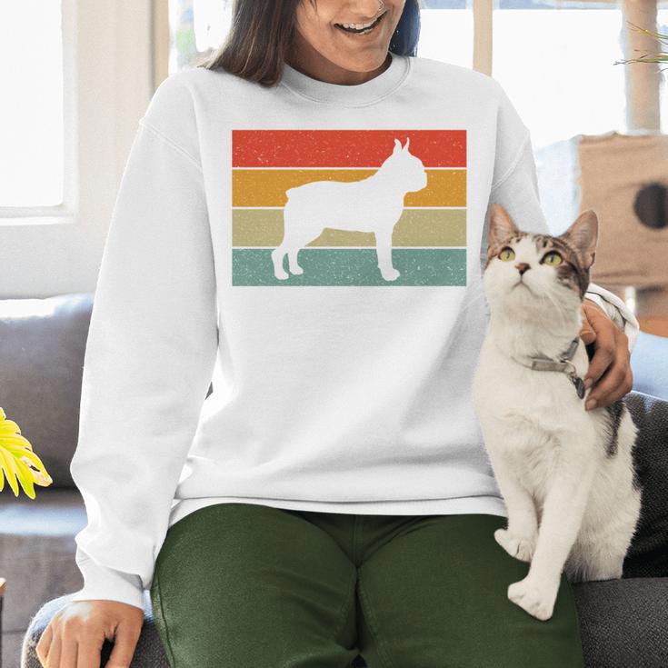 Boston Terrier Dog Lover Retro Vintage Cool For Dog Owner Women Crewneck Sweatshirt, gift for family, gift for coworker