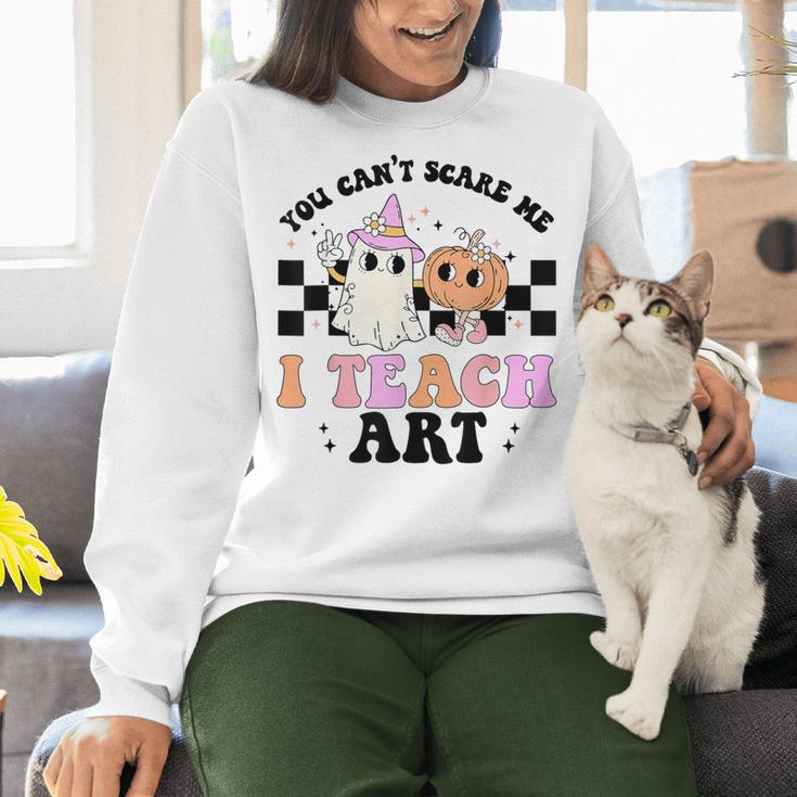 You Can't Scare Me I Teach Art Retro Teacher Ghost Halloween Women Crewneck Sweatshirt, gift for family, gift for coworker You Can't Scare Me I Teach Art Retro Teacher Ghost Halloween Women Crewneck Sweatshirt, gift for family, gift for coworker