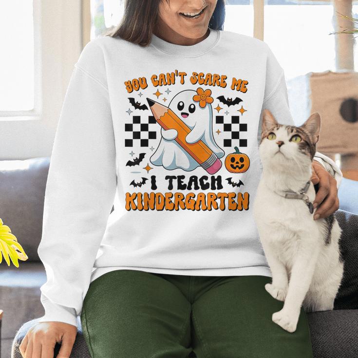 You Can't Scare Me I Teach Kindergarten Teacher Halloween Women Crewneck Sweatshirt, gift for family, gift for coworker You Can't Scare Me I Teach Kindergarten Teacher Halloween Women Crewneck Sweatshirt, gift for family, gift for coworker