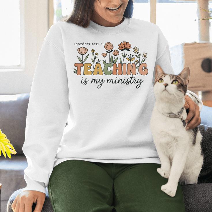 Christian Teacher Teaching Is My Ministry Faith Bible Verse Women Crewneck Sweatshirt, gift for family, gift for coworker Christian Teacher Teaching Is My Ministry Faith Bible Verse Women Crewneck Sweatshirt, gift for family, gift for coworker