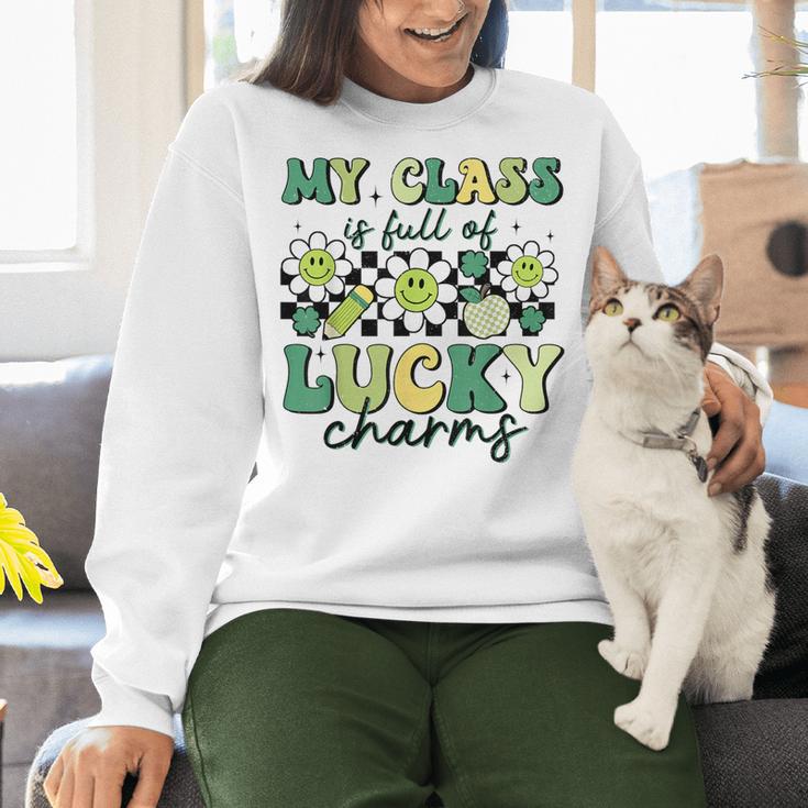My Class Is Full Of Lucky Charms St Patricks Day Teacher Women Crewneck Sweatshirt, gift for family, gift for coworker My Class Is Full Of Lucky Charms St Patricks Day Teacher Women Crewneck Sweatshirt, gift for family, gift for coworker
