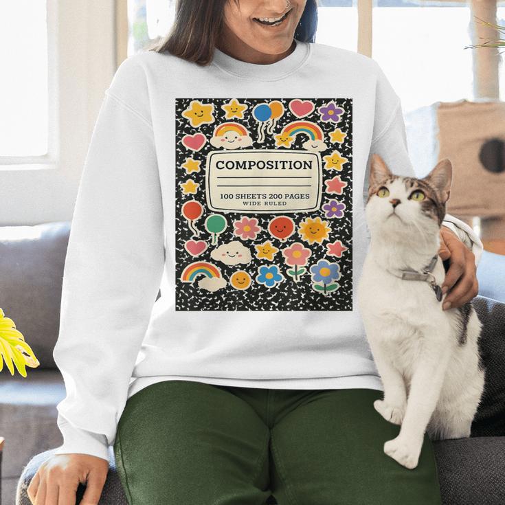 Composition Notebook Costume Teacher Matching Halloween Book Women Crewneck Sweatshirt, gift for family, gift for coworker Composition Notebook Costume Teacher Matching Halloween Book Women Crewneck Sweatshirt, gift for family, gift for coworker