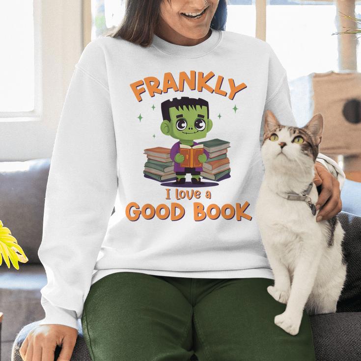 Cute Halloween Teacher Librarian Frankenstein Reading Books Women Crewneck Sweatshirt, gift for family, gift for coworker Cute Halloween Teacher Librarian Frankenstein Reading Books Women Crewneck Sweatshirt, gift for family, gift for coworker