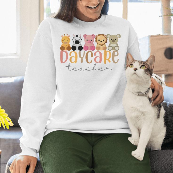 Daycare Teacher Animals Daycare Provider Back To School Women Crewneck Sweatshirt, gift for family, gift for coworker