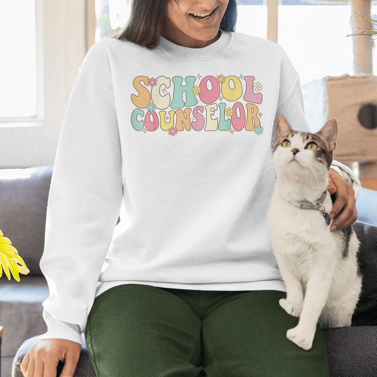 Groovy School Counselor Back To School Teacher Counseling Women Crewneck Sweatshirt, Groovy Teacher Sweatshirts, gift for family, gift for coworker Groovy School Counselor Back To School Teacher Counseling Women Crewneck Sweatshirt, Groovy Teacher Sweatshirts, gift for family, gift for coworker