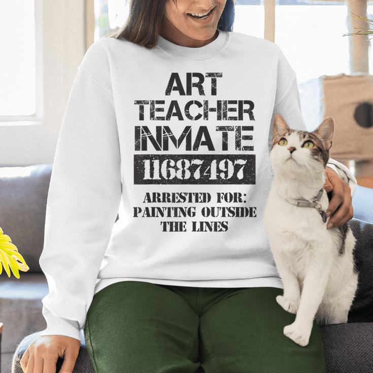 Halloween Art Teacher Prisoner Costume Women Crewneck Sweatshirt, gift for family, gift for coworker Halloween Art Teacher Prisoner Costume Women Crewneck Sweatshirt, gift for family, gift for coworker