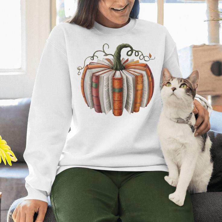 Halloween Teacher Librarians Fall Book Pumpkin Retro Reading Women Crewneck Sweatshirt, gift for family, gift for coworker Halloween Teacher Librarians Fall Book Pumpkin Retro Reading Women Crewneck Sweatshirt, gift for family, gift for coworker
