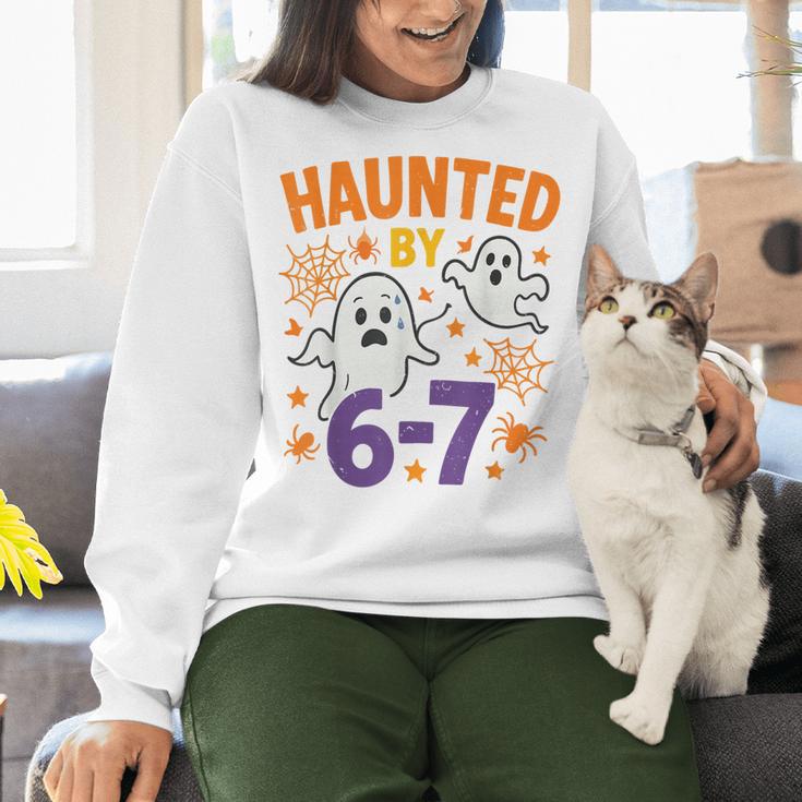 Haunted 67 Ghost Math Teacher Halloween Costume Math Pun Women Crewneck Sweatshirt, gift for family, gift for coworker Haunted 67 Ghost Math Teacher Halloween Costume Math Pun Women Crewneck Sweatshirt, gift for family, gift for coworker