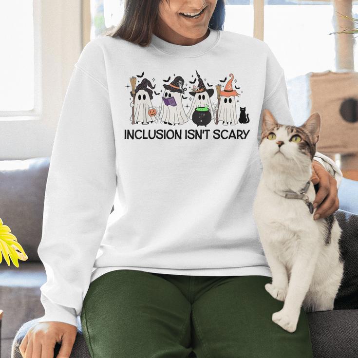 Inclusion Isn't Scary Boo Ghost Halloween Sped Teacher Women Crewneck Sweatshirt, gift for family, gift for coworker Inclusion Isn't Scary Boo Ghost Halloween Sped Teacher Women Crewneck Sweatshirt, gift for family, gift for coworker