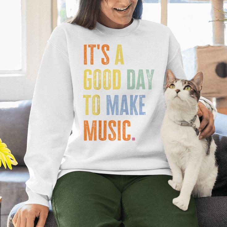 It's A Good Day To Make Music Music Lover Teacher Women Crewneck Sweatshirt, gift for family, gift for coworker It's A Good Day To Make Music Music Lover Teacher Women Crewneck Sweatshirt, gift for family, gift for coworker