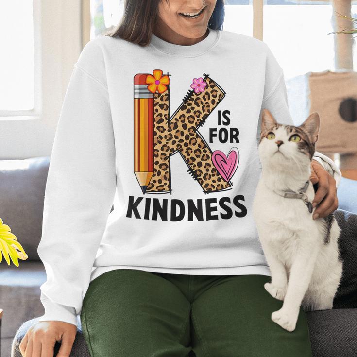 K Is For Kindness Unity Day Teacher Kids Women Crewneck Sweatshirt, gift for family, gift for coworker
