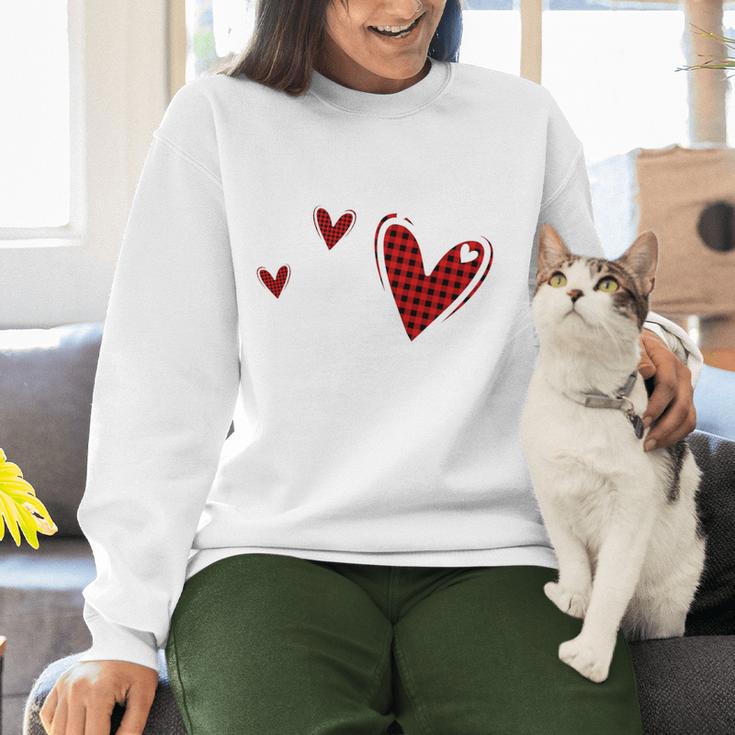 Kindergarten Has My Heart Buffalo Print Teacher Valentine Women Crewneck Sweatshirt, gift for family, gift for coworker