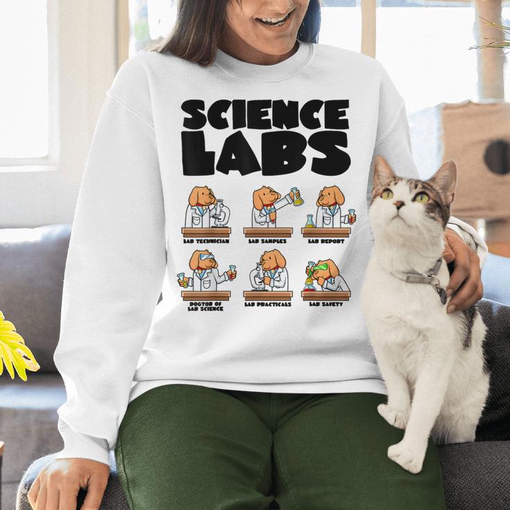 Labrador Retriever Science Labs Dog Lover Teacher Women Crewneck Sweatshirt, Science Teacher Sweatshirts, gift for family, gift for coworker