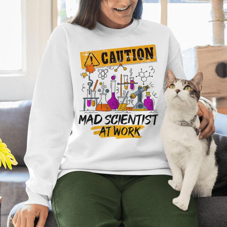 Mad Scientist Halloween Costume Science Teacher Women Crewneck Sweatshirt, Science Teacher Sweatshirts, gift for family, gift for coworker