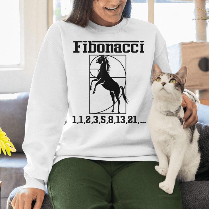 Nerdy Fibonacci Racing Car Horse Math Teacher Men Women Girls Kids Women Crewneck Sweatshirt, gift for family, gift for coworker