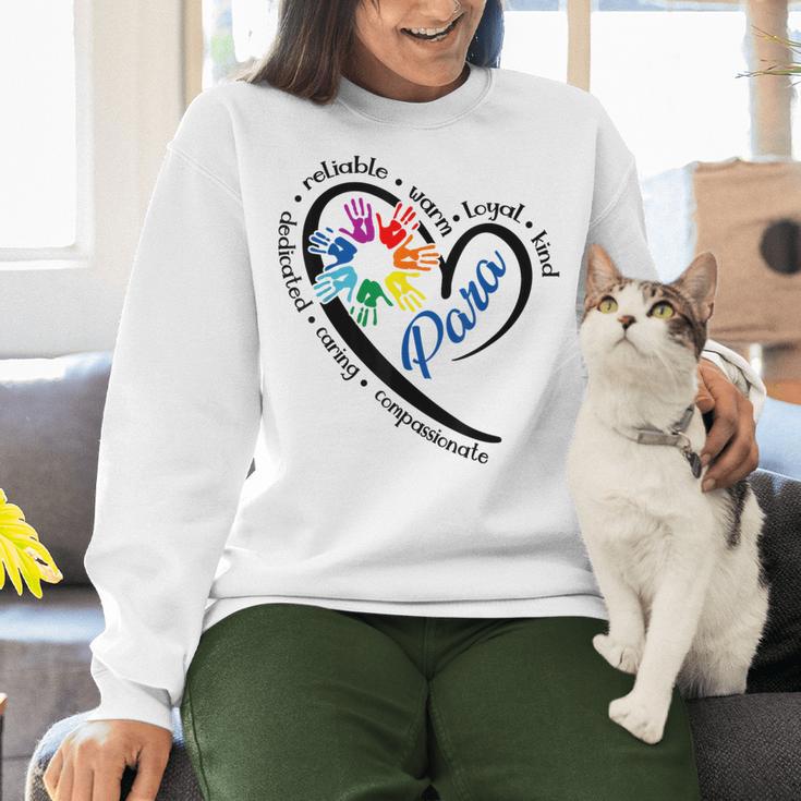 Para Heart Teacher Paraprofessional Paraeducator Men Women Women Crewneck Sweatshirt, gift for family, gift for coworker