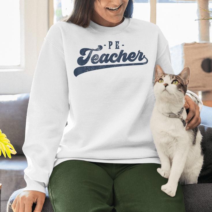 PE Teacher Cute Vintage Graphic Physical Education Teacher Women Crewneck Sweatshirt, Pe Teacher Sweatshirts, gift for family, gift for coworker