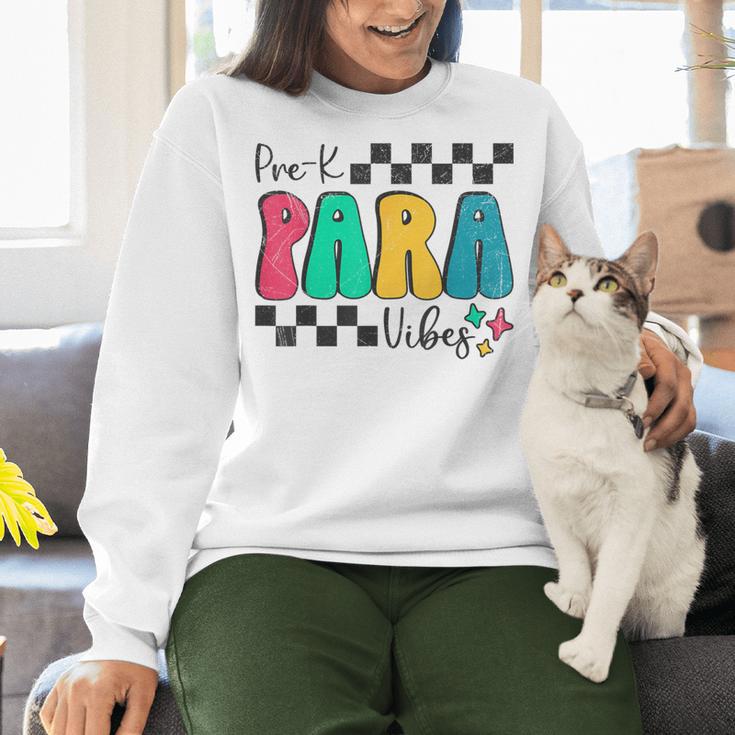 Pre-K Paraprofessional Teacher Back To School Vibes Women Crewneck Sweatshirt, gift for family, gift for coworker Pre-K Paraprofessional Teacher Back To School Vibes Women Crewneck Sweatshirt, gift for family, gift for coworker