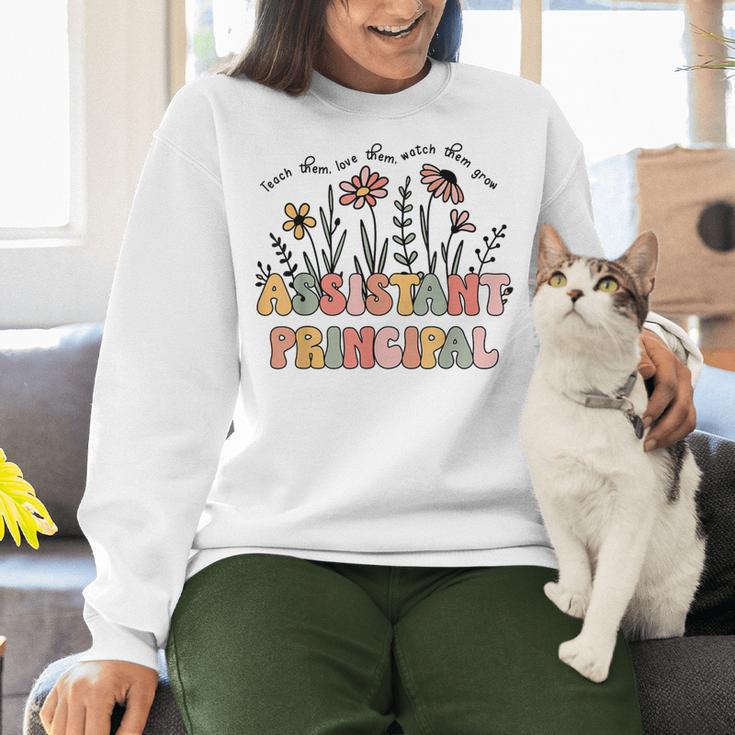 Retro Floral Assistant Principal Shirt For Teachers Day Women Crewneck Sweatshirt, gift for family, gift for coworker
