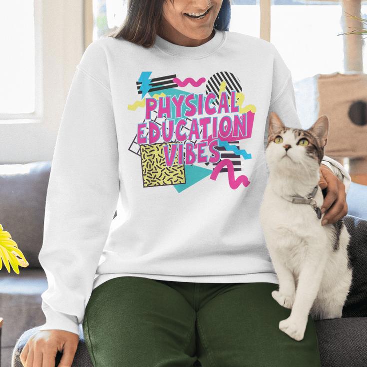 Retro Physical Education Vibes Gym Teacher Phys Ed Teacher Women Crewneck Sweatshirt, gift for family, gift for coworker