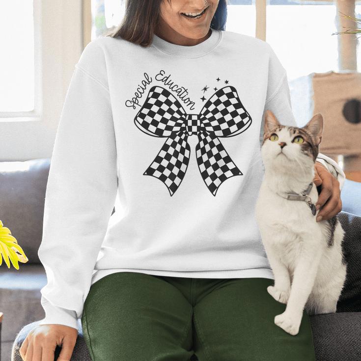 Retro Special Education Squad Coquette Bow SPED Teacher Women Crewneck Sweatshirt, gift for family, gift for coworker Retro Special Education Squad Coquette Bow SPED Teacher Women Crewneck Sweatshirt, gift for family, gift for coworker