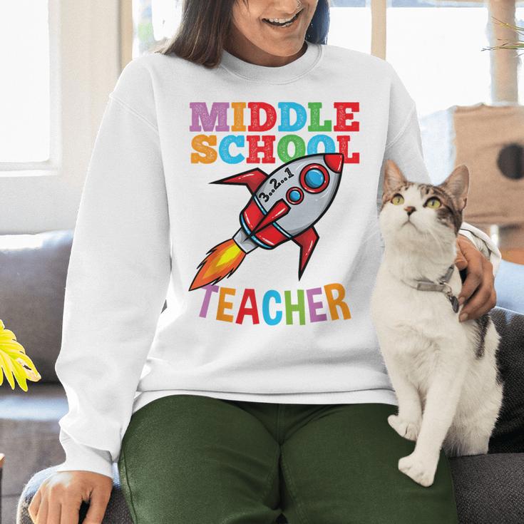 Space Middle School Teacher Back To School Men Women Kids Women Crewneck Sweatshirt, gift for family, gift for coworker Space Middle School Teacher Back To School Men Women Kids Women Crewneck Sweatshirt, gift for family, gift for coworker