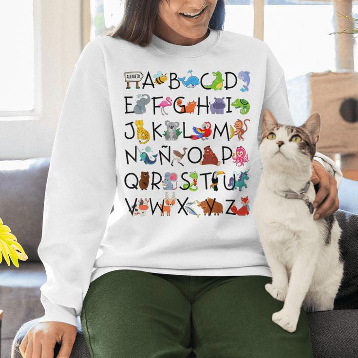 SPANISH ALPHABET MAESTRA SPANISH TEACHER Women Crewneck Sweatshirt, gift for family, gift for coworker