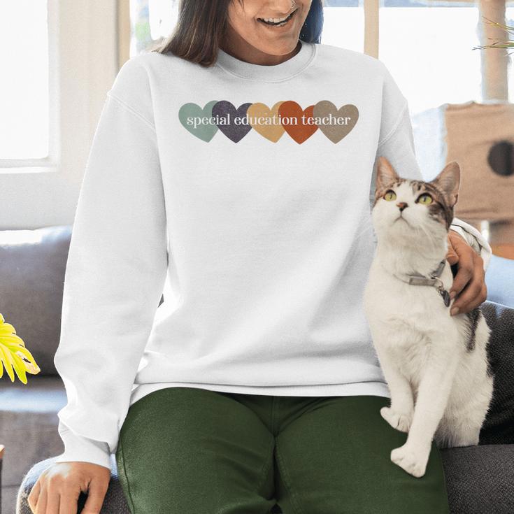 Special Education Teacher Heart Back To School Teach Rainbow Men Women Girls Kids Women Crewneck Sweatshirt, gift for family, gift for coworker