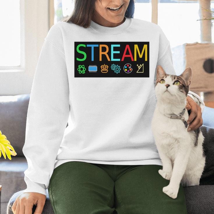 Stream Technology Robotics Shirt For Teachers And Students Premium Tri-Blend Women Crewneck Sweatshirt, gift for family, gift for coworker