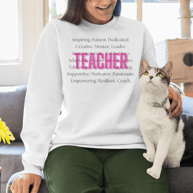 TEACH Inspirational Teacher Comfortable & Stylish T-Shirt Women Crewneck Sweatshirt, gift for family, gift for coworker