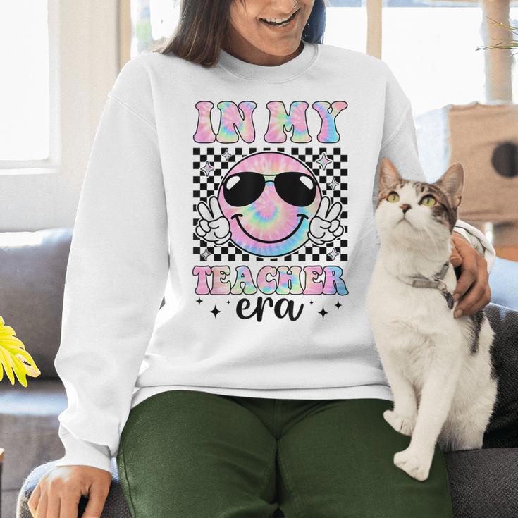 In My Teacher Era Groovy Tie Dye Back To School Cute Teacher Women Crewneck Sweatshirt, Groovy Teacher Sweatshirts, gift for family, gift for coworker In My Teacher Era Groovy Tie Dye Back To School Cute Teacher Women Crewneck Sweatshirt, Groovy Teacher Sweatshirts, gift for family, gift for coworker