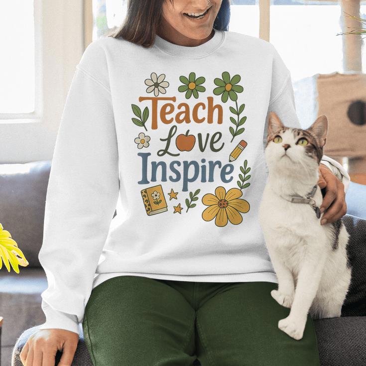 Teacher Inspire Love Women Crewneck Sweatshirt, gift for family, gift for coworker Teacher Inspire Love Women Crewneck Sweatshirt, gift for family, gift for coworker