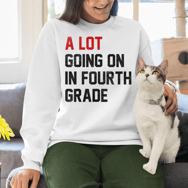 Teacher A Lot Going On In Fourth Grade Back To School Women Crewneck Sweatshirt, gift for family, gift for coworker