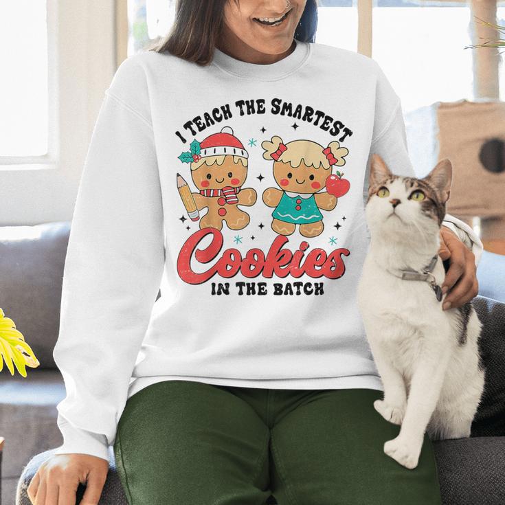 Teacher Of Smart Cookies Cute Gingerbread Teacher Christmas Women Crewneck Sweatshirt, gift for family, gift for coworker