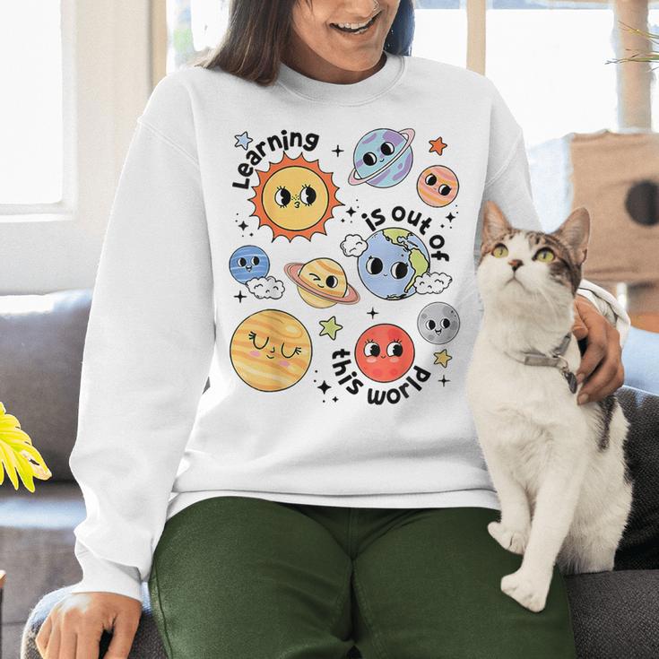 Teacher Space Science Learning Is Out Of World Solar System Women Crewneck Sweatshirt, Science Teacher Sweatshirts, gift for family, gift for coworker Teacher Space Science Learning Is Out Of World Solar System Women Crewneck Sweatshirt, Science Teacher Sweatshirts, gift for family, gift for coworker