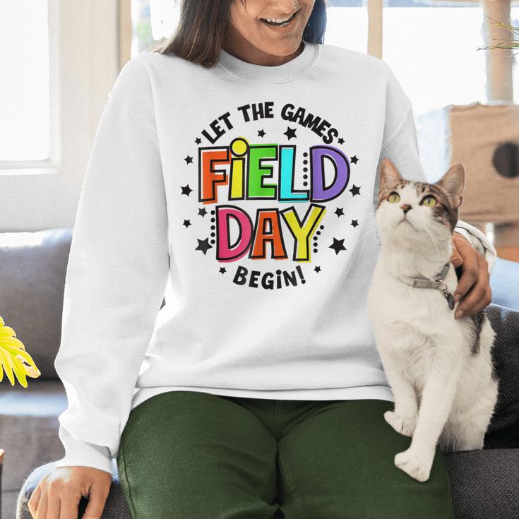 Teacher Student Field Day Let The Games Begin Field Day Women Crewneck Sweatshirt, gift for family, gift for coworker Teacher Student Field Day Let The Games Begin Field Day Women Crewneck Sweatshirt, gift for family, gift for coworker