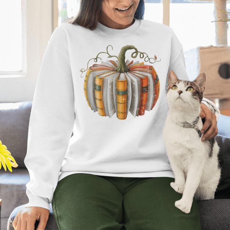 Teachers Students Fall Book Pumpkin Fall Librarians Bookworm Women Crewneck Sweatshirt, gift for family, gift for coworker Teachers Students Fall Book Pumpkin Fall Librarians Bookworm Women Crewneck Sweatshirt, gift for family, gift for coworker