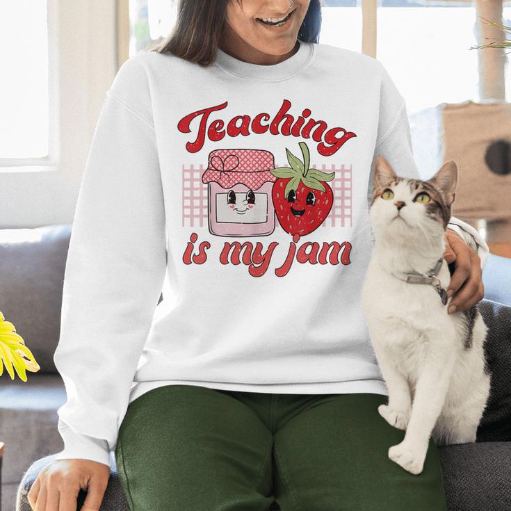 Teaching Is My Jam Cute Strawberry For Women Teachers Women Crewneck Sweatshirt, gift for family, gift for coworker Teaching Is My Jam Cute Strawberry For Women Teachers Women Crewneck Sweatshirt, gift for family, gift for coworker