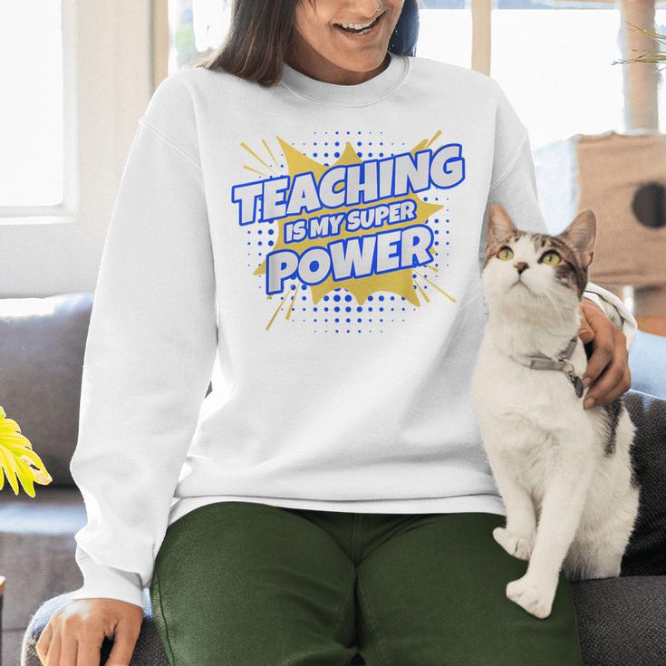 TEACHING IS MY SUPER POWER Teacher Appreciation Women Crewneck Sweatshirt, Super Teacher Sweatshirts, gift for family, gift for coworker TEACHING IS MY SUPER POWER Teacher Appreciation Women Crewneck Sweatshirt, Super Teacher Sweatshirts, gift for family, gift for coworker
