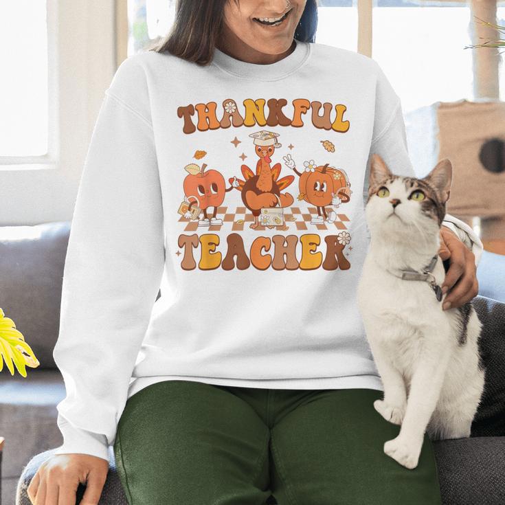 Thankful Teacher Retro Groovy Thanksgiving Fall Women Men Women Crewneck Sweatshirt, Groovy Teacher Sweatshirts, gift for family, gift for coworker Thankful Teacher Retro Groovy Thanksgiving Fall Women Men Women Crewneck Sweatshirt, Groovy Teacher Sweatshirts, gift for family, gift for coworker