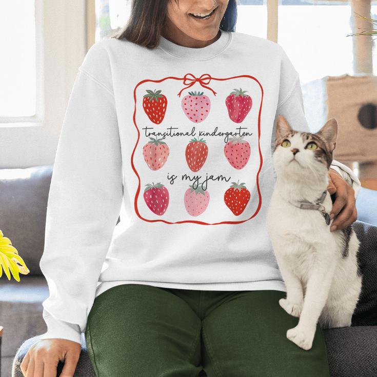 Transitional Kindergarten Is My Jam Strawberry TK Teacher Women Crewneck Sweatshirt, gift for family, gift for coworker Transitional Kindergarten Is My Jam Strawberry TK Teacher Women Crewneck Sweatshirt, gift for family, gift for coworker