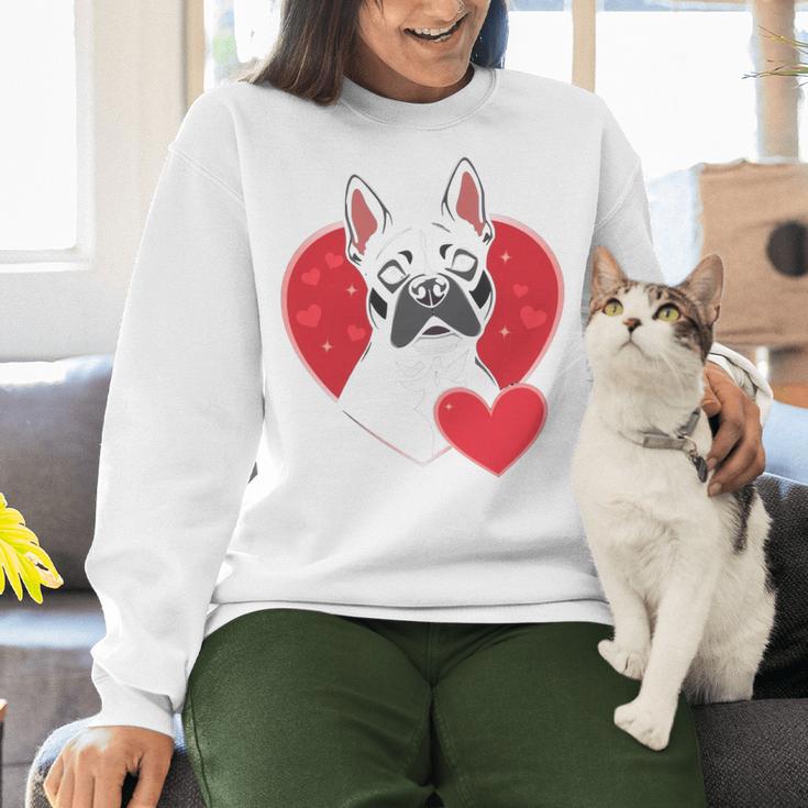 Valentine's Day Boston Terrier Women Crewneck Sweatshirt, gift for family, gift for coworker