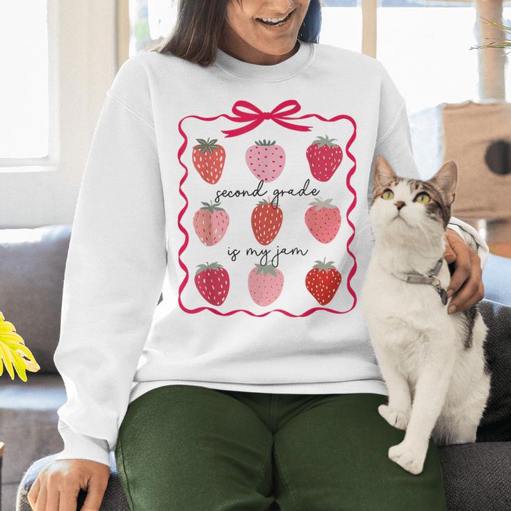 Women Second Grade Is My Jam Strawberry First Kids Teacher Women Crewneck Sweatshirt, First Grade Teacher Sweatshirts, gift for family, gift for coworker Women Second Grade Is My Jam Strawberry First Kids Teacher Women Crewneck Sweatshirt, First Grade Teacher Sweatshirts, gift for family, gift for coworker