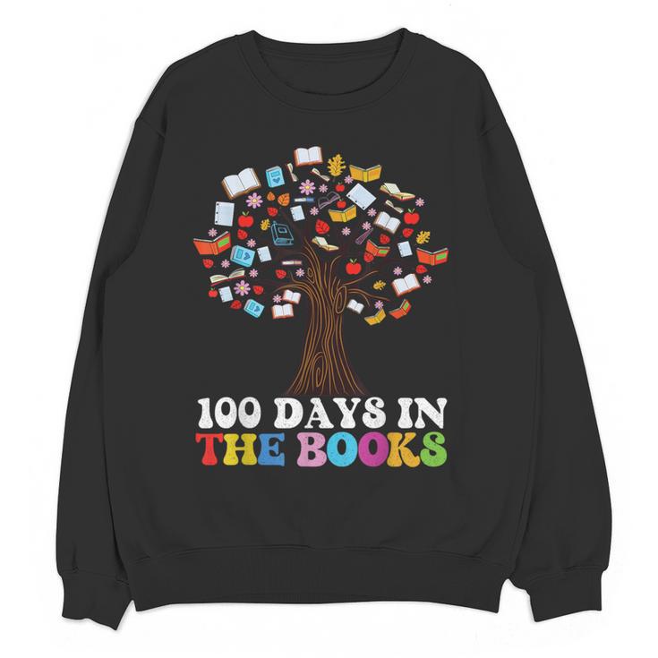 100 Days In The Books Reading Teacher 100th Day Of School Women Crewneck Sweatshirt, novelty gifts, funny gifts 100 Days In The Books Reading Teacher 100th Day Of School Women Crewneck Sweatshirt, novelty gifts, funny gifts