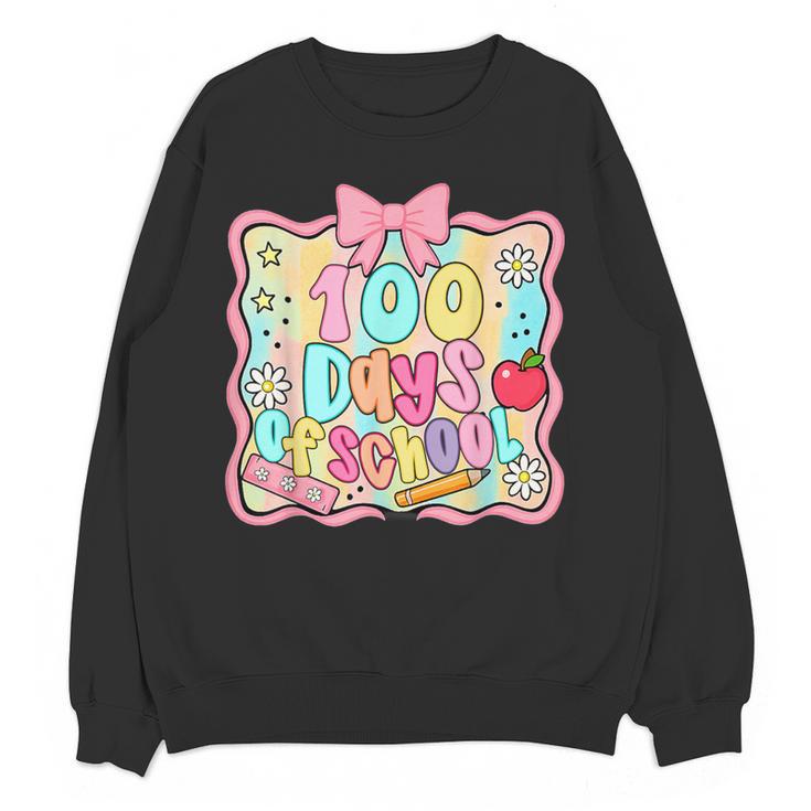 100 Days Of School Preppy 100th Day Of School Teacher Kids Women Crewneck Sweatshirt, novelty gifts, funny gifts 100 Days Of School Preppy 100th Day Of School Teacher Kids Women Crewneck Sweatshirt, novelty gifts, funny gifts