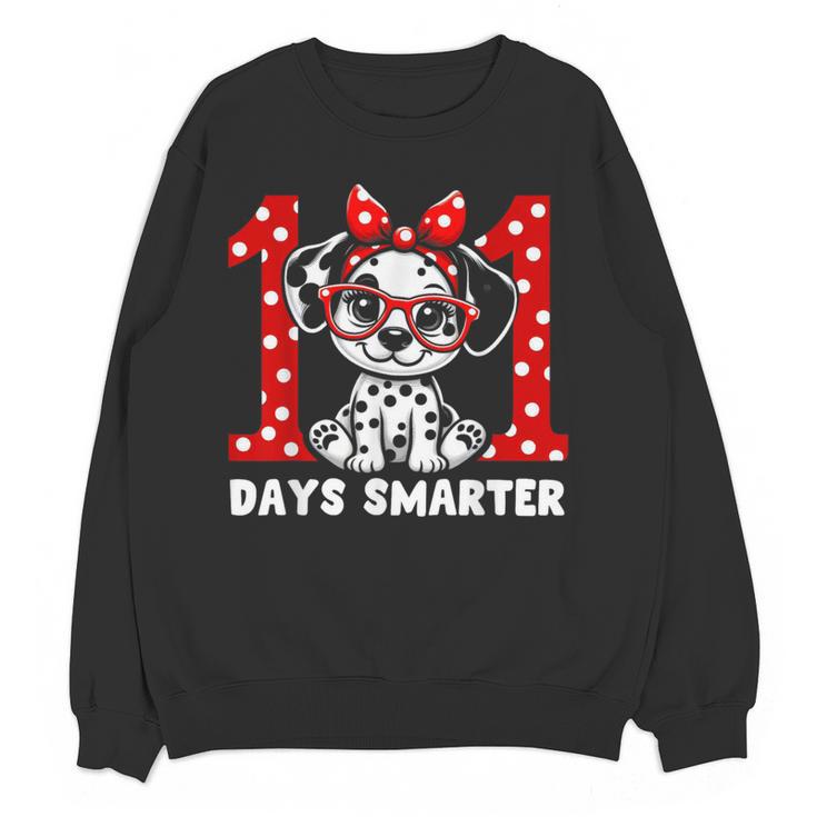 100 Days Smarter 101st Day School Dalmatian Dog Teacher Kids Women Crewneck Sweatshirt, novelty gifts, funny gifts