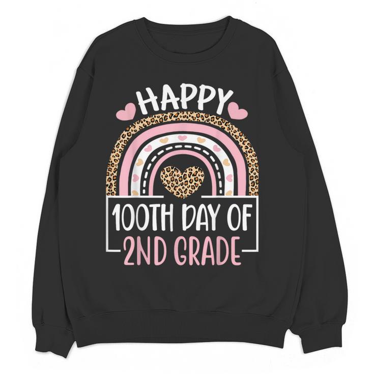 100th Day Of 2nd Grade 100 Days Of School Teacher Women Crewneck Sweatshirt, novelty gifts, funny gifts