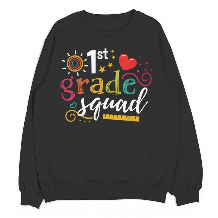 1st First Grade Squad Student Teacher Back To School Women Crewneck Sweatshirt, novelty gifts, funny gifts 1st First Grade Squad Student Teacher Back To School Women Crewneck Sweatshirt, novelty gifts, funny gifts