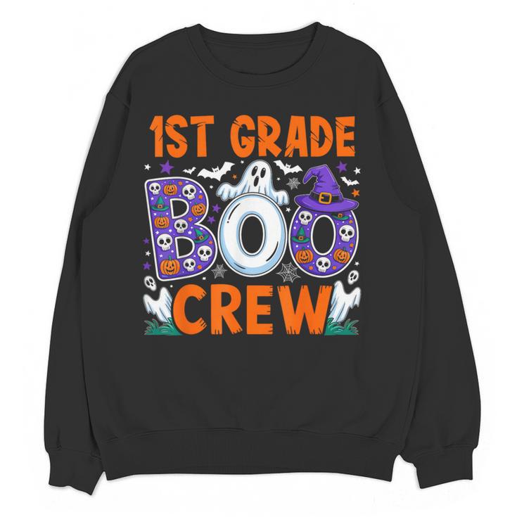 1st Grade Boo Crew First Grade Teacher Kids Happy Halloween Women Crewneck Sweatshirt, novelty gifts, funny gifts 1st Grade Boo Crew First Grade Teacher Kids Happy Halloween Women Crewneck Sweatshirt, novelty gifts, funny gifts