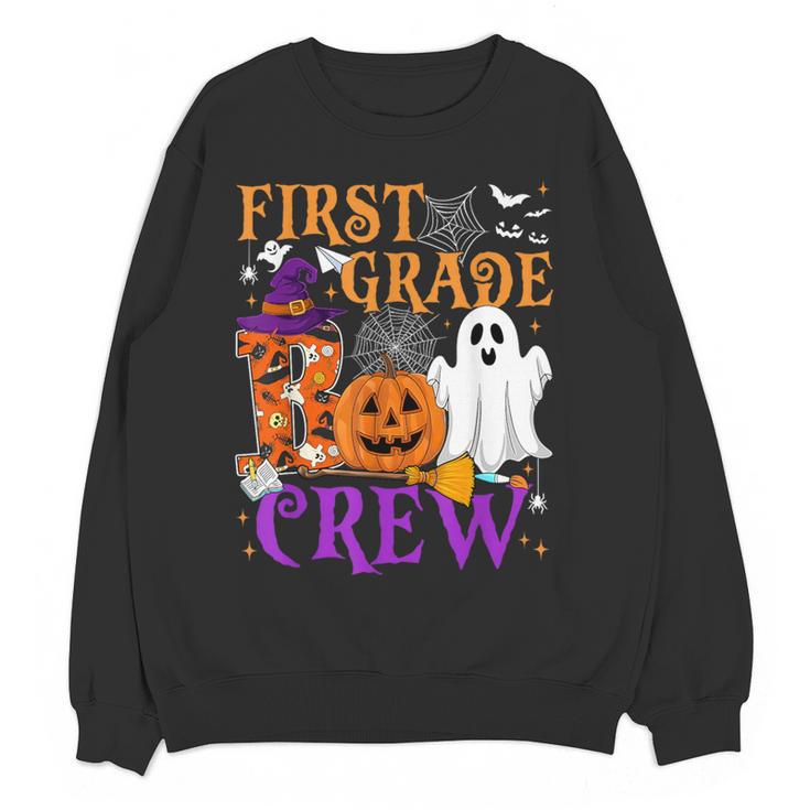 1st Grade Boo Crew Teacher Student Halloween Costume Women Crewneck Sweatshirt, novelty gifts, funny gifts